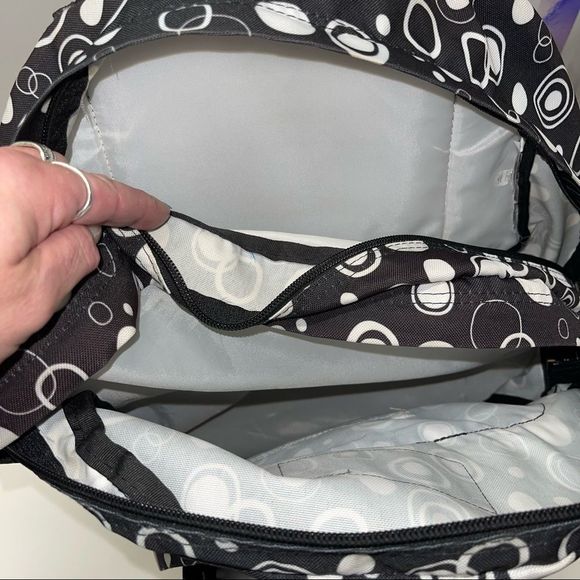 Trans by Jansport Circle/Polka-dot Black and White Backpack - Picture 8 of 12